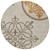 8' Taupe Copper And Green Round Floral Medallion Washable Indoor Outdoor Area Rug