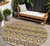 8' Gold Brown And Beige Round Moroccan Washable Indoor Outdoor Area Rug