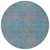 8' Teal Blue And Pink Round Abstract Washable Indoor Outdoor Area Rug