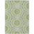 9' X 12' Olive Green And Ivory Floral Medallion Washable Indoor Outdoor Area Rug