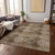 9' X 12' Taupe Floral Medallion Washable Non Skid Indoor Outdoor Area Rug