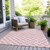 8' X 10' Pink And Ivory Geometric Washable Indoor Outdoor Area Rug - 880016845150