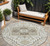 8' Ivory And Brown Round Oriental Washable Indoor Outdoor Area Rug