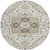 8' Ivory And Brown Round Oriental Washable Indoor Outdoor Area Rug