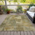 8' X 10' Khaki Beige And Wheat Abstract Washable Indoor Outdoor Area Rug