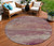 8' Merlot Beige And Blush Round Abstract Washable Indoor Outdoor Area Rug
