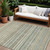 8' X 10' Sage Mint Green And Beige Striped Washable Indoor Outdoor Area Rug