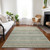 8' X 10' Sage Mint Green And Beige Striped Washable Indoor Outdoor Area Rug