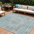 9' X 12' Sky Blue And Blush Medallion Washable Indoor Outdoor Area Rug