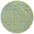 8' Artichoke Green And Ivory Round Abstract Washable Indoor Outdoor Area Rug Transitional Style - Artichoke Green, Ivory Color