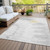 8' X 10' Silver Gray And Ivory Abstract Washable Indoor Outdoor Area Rug Transitional Style - Silver, Gray, Ivory Color
