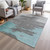 9' X 12' Teal Blue And Gray Abstract Washable Indoor Outdoor Area Rug - Teal Blue, Gray