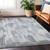 10' X 14' Gray And Ivory Striped Washable Indoor Outdoor Area Rug - Gray, Ivory
