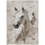 10' X 14' Ivory And Gray Horse Washable Indoor Outdoor Area Rug