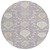 8' Lavender Gold And Green Round Damask Washable Indoor Outdoor Area Rug