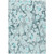 10' X 14' Teal Floral Washable Non Skid Indoor Outdoor Area Rug