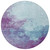 8' Sky Blue And Purple Round Abstract Washable Indoor Outdoor Area Rug - Sky Blue, Purple
