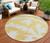 8' Gold Beige And Wheat Round Abstract Washable Indoor Outdoor Area Rug Transitional Style - Gold, Beige, Wheat Color