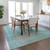 10' X 14' Teal Blue And Aqua Geometric Washable Indoor Outdoor Area Rug