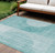 10' X 14' Teal Blue And Aqua Geometric Washable Indoor Outdoor Area Rug
