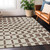 9' X 12' Brown And Beige Geometric Washable Indoor Outdoor Area Rug Transitional Style - Brown, Beige Color