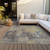 8' X 10' Brown And Gold Abstract Washable Indoor Outdoor Area Rug