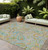 10' X 14' Gray and Gold Paisley Washable Non Skid Indoor Outdoor Area Rug