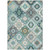 10' X 14' Teal Blue Beige And Ivory Southwestern Washable Indoor Outdoor Area Rug