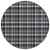 8' Black Gray And White Round Plaid Washable Indoor Outdoor Area Rug