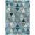 9' X 12' Teal Blue Aqua And Gray Geometric Washable Indoor Outdoor Area Rug