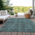 8' X 10' Turquoise Oriental Washable Non Skid Indoor Outdoor Area Rug