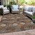 8' X 10' Brown Gray And Ivory Polka Dot Washable Indoor Outdoor Area Rug