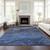 8' X 10' Denim Blue And Sky Blue Abstract Washable Indoor Outdoor Area Rug Transitional Style - Denim Blue, Sky Blue Color