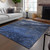 8' X 10' Denim Blue And Sky Blue Abstract Washable Indoor Outdoor Area Rug Transitional Style - Denim Blue, Sky Blue Color