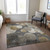 9' X 12' Brown Beige And Ivory Abstract Washable Indoor Outdoor Area Rug