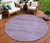 8' Purple And Lavender Round Abstract Washable Indoor Outdoor Area Rug - Purple, Lavender