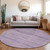 8' Purple And Lavender Round Abstract Washable Indoor Outdoor Area Rug - Purple, Lavender