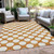 9' X 12' Orange And Ivory Polka Dot Washable Indoor Outdoor Area Rug