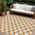 9' X 12' Orange And Ivory Polka Dot Washable Indoor Outdoor Area Rug