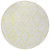 8' Yellow And Ivory Round Geometric Washable Indoor Outdoor Area Rug Transitional Style - Yellow, Ivory Color