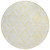 8' Yellow And Ivory Round Geometric Washable Indoor Outdoor Area Rug Transitional Style - Yellow, Ivory Color