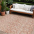 8' X 10' Coral And Ivory Damask Washable Indoor Outdoor Area Rug