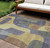 8' X 10' Purple And Gold Abstract Washable Indoor Outdoor Area Rug