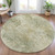 8' Sage And Beige Round Abstract Washable Indoor Outdoor Area Rug - Sage, Beige