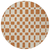 8' Terra Cotta And Beige Round Geometric Washable Indoor Outdoor Area Rug