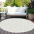 8' Silver And Gray Round Geometric Washable Indoor Outdoor Area Rug Transitional Style - Silver, Gray Color