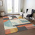 8' X 10' Gray Gold And Salmon Geometric Washable Indoor Outdoor Area Rug