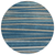 8' Denim Blue And Gray Round Striped Washable Indoor Outdoor Area Rug