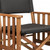 20" Black and Natural Wood Solid Wood Indoor Outdoor Director Chair with Black Cushion
