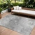 10' X 14' Silver Gray And Ivory Abstract Washable Indoor Outdoor Area Rug